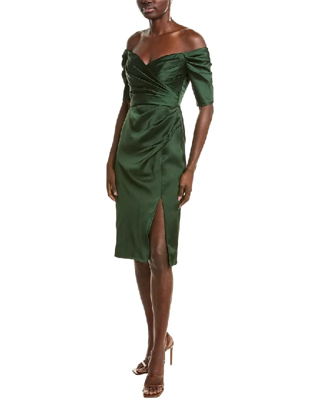 Graceful Cut Theia Holland Satin Cocktail Dress