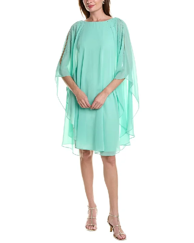 Comfort First Women's Fashion Rene Ruiz Cape Cocktail Dress