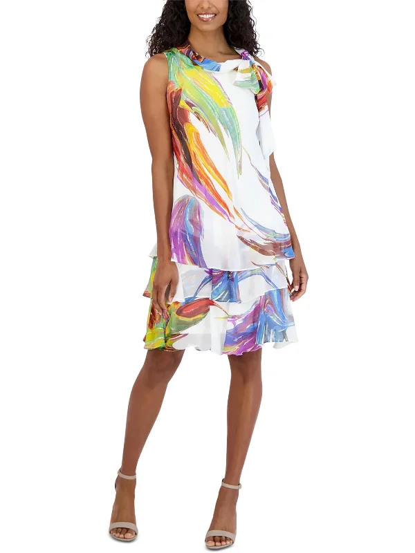 The Best Time To Shop Is Now Petites Womens Tiered Chiffon Sundress