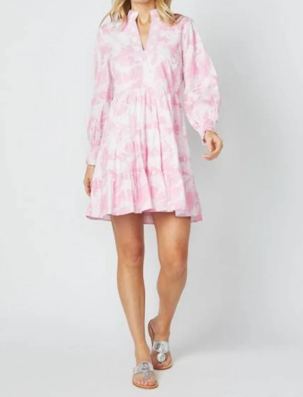 Shop Our Looks Long Sleeve Tunic Dress In Pink Bradley