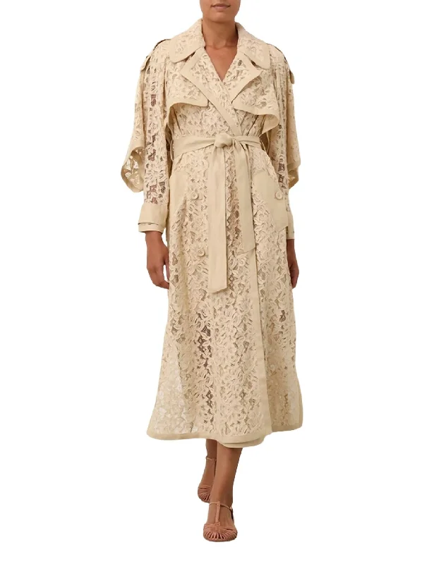 Summer Splash Sale Natura Lace Trench Dress In Tea