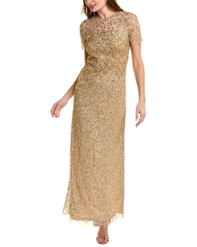 Earthy Tones Aidan Mattox Beaded Cocktail Dress