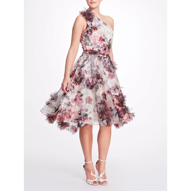 Earthy Tones One Shoulder Cocktail Dress