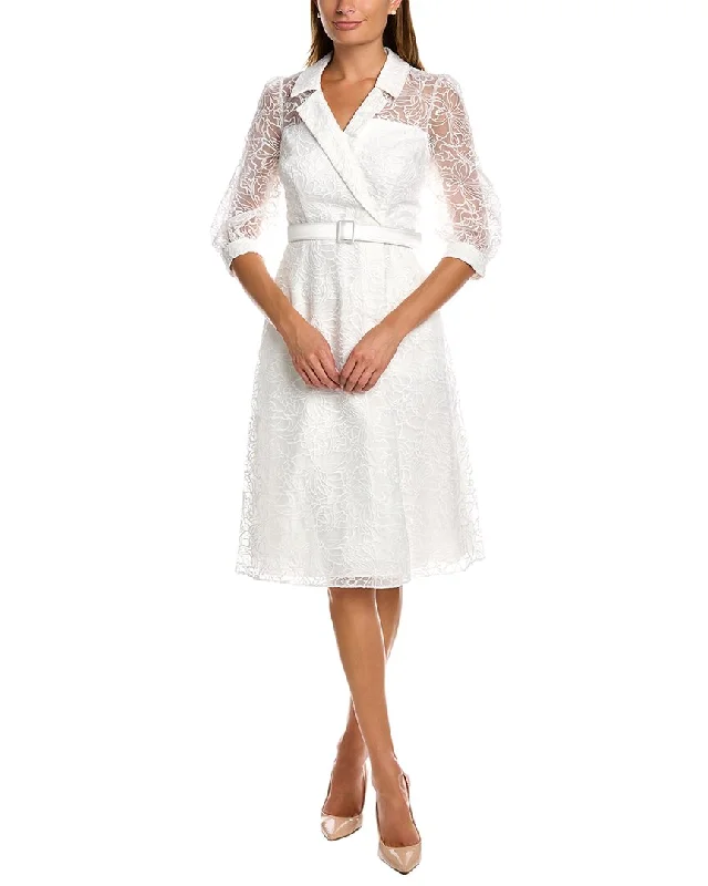 Best Online Women's Boutiques Kay Unger Floral Embroidered Organza Dress