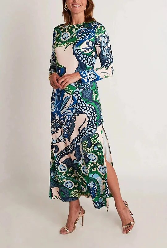 Women's Vacation Attire Ashton Dress in Dragon Green