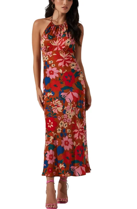 Women's Athletic Clothes Talitha Dress In Rust Pink Floral