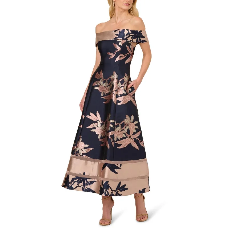 Affordable Trendy Fashion Womens Off-The-Shoulder Floral Fit & Flare Dress