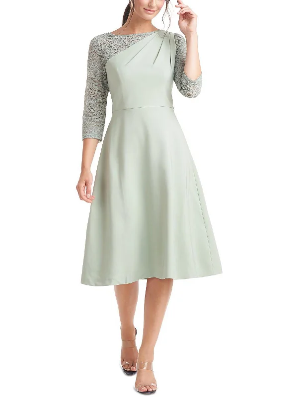 Super Savings Weekend Event Womens Lace Trim Knee Fit & Flare Dress
