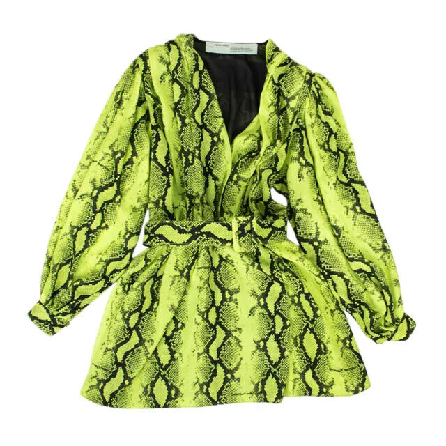 Affordable Fashion Clothing For Women Neon 'Snake V Arrow' Belt Dress