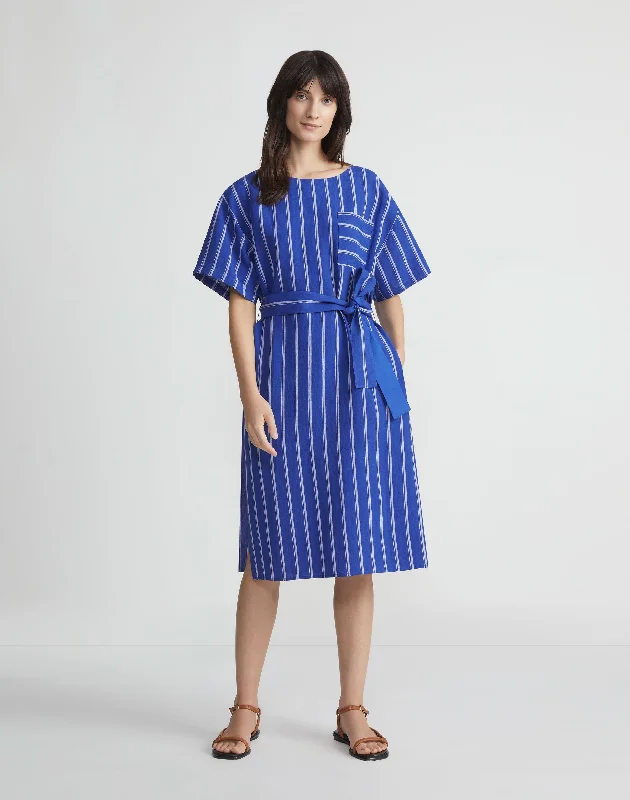 Effortless Grace Harbor Stripe Linen Popover Dress