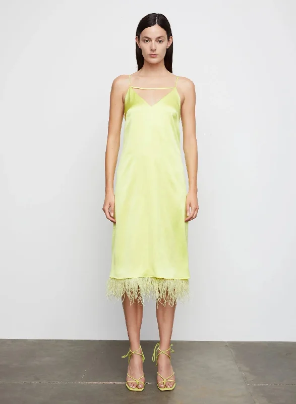Women's Street Style Casual Wear Leilani Feather Slip Dress in Mimosa