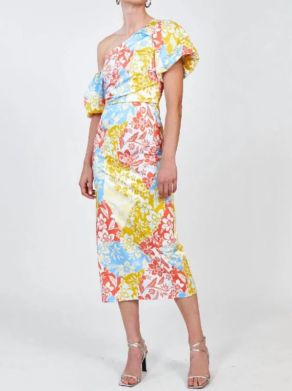 Glamorous Evening Wear Margot Dress In Flower Patchwork