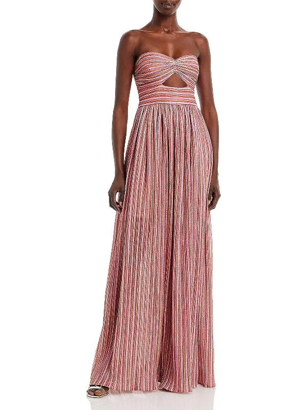 Fashion Essentials Womens Metallic Maxi Fit & Flare Dress