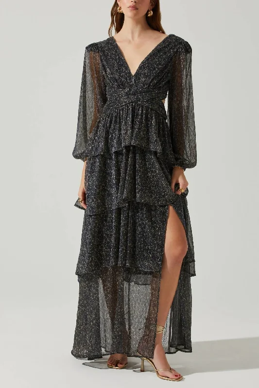 Stylish Women's Apparel Anora Dress In Black Multi