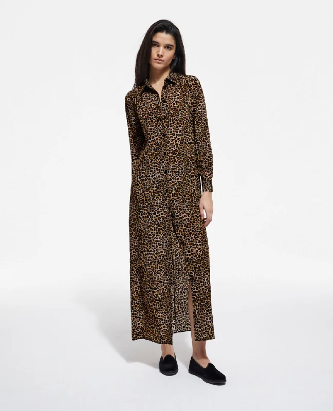 Embrace New Fashion Long Print Silk Dress