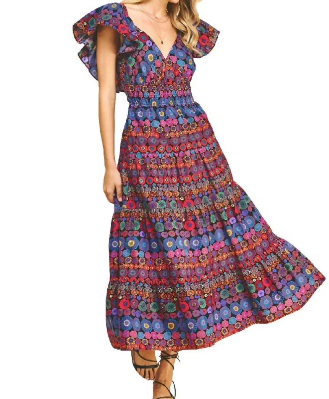 Elegant Clothing For Women Guinevere Dress In Blue/violet