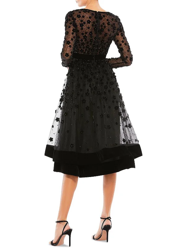 Clothing Store Womens Embellished Long Fit & Flare Dress