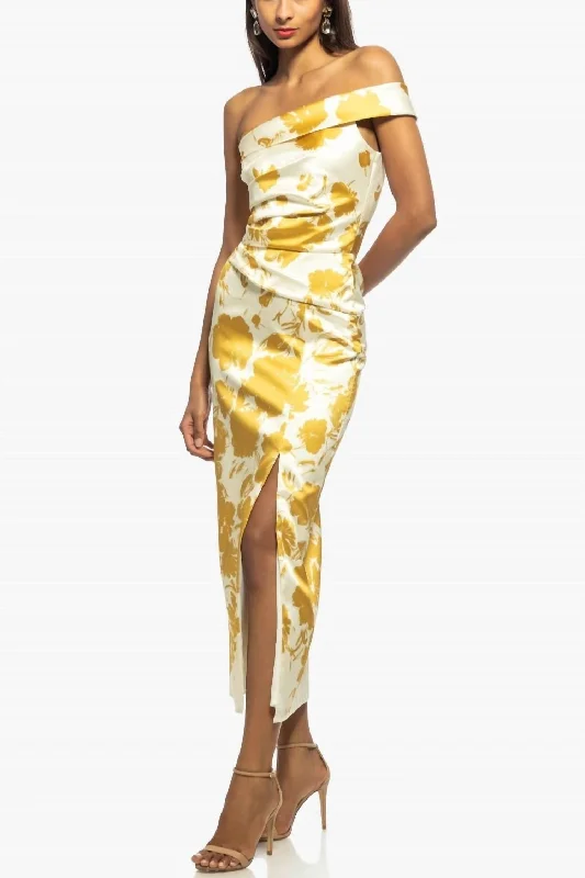Flash Sales This Week Desiree Dress In Ivory/golden Yellow