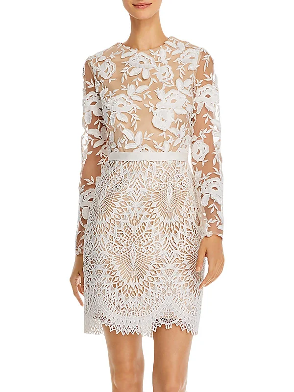 Holiday Attire Sale Womens Floral Lace Cocktail Dress