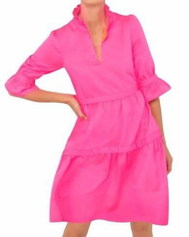 Stylish Basics Ruff Stuff Teardrop Dress In Pink