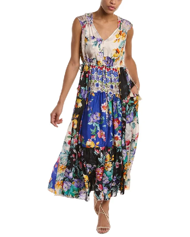 Versatile Women's Clothing for All Occasions Johnny Was Sky Flower Natania Silk Dress