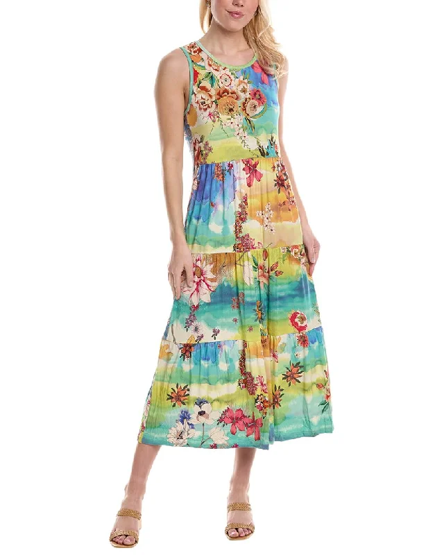 Day To Night Styles Johnny Was Tie Dye Sleeveless Tiered Dress