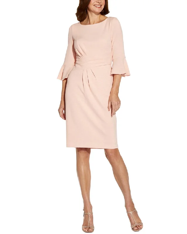 Your Perfect Deal Is Just A Click Away Adrianna Papell Sheath 3/4-Sleeve Solid Dress