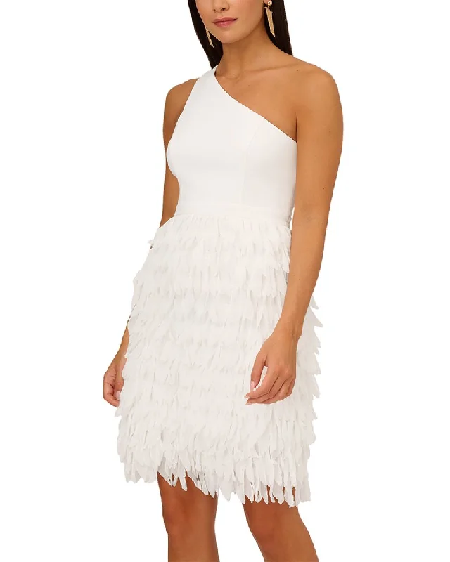 Clothes Woman Aidan Mattox Chiffon Feather Cocktail Dress