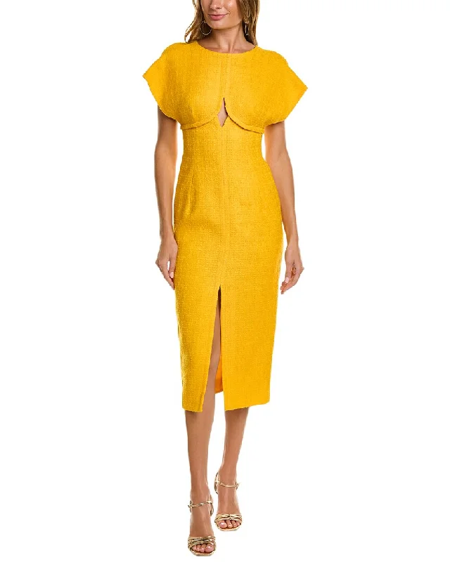 Affordable Fashion Clothing For Women Carolina Herrera Tweed Wool-Blend Column Dress