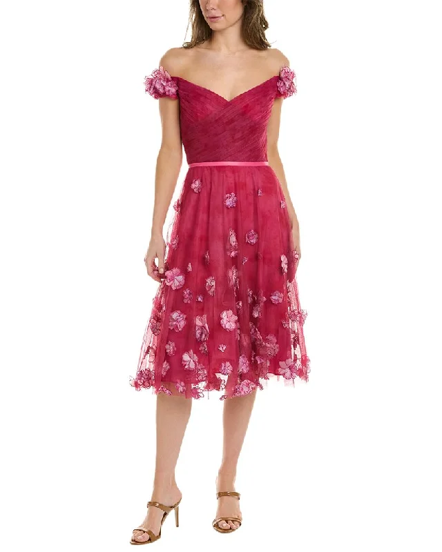 Break Fashion Norms Marchesa Notte Off-The-Shoulder Cocktail Dress