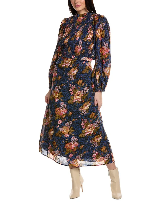 Women's Stylish Outerwear SEA NY Ines Floral Smocked Dress