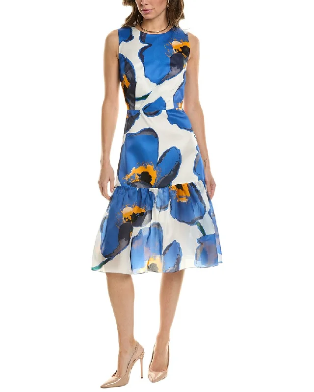 Everyday Women's Fashion Trends Carolina Herrera Ruffled Tie Silk Dress