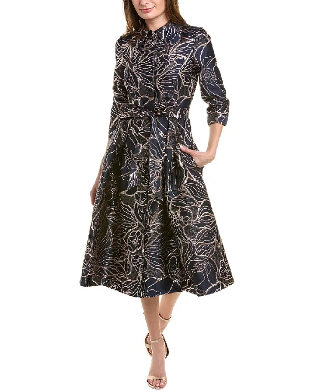 Stylish Looks Teri Jon by Rickie Freeman Metallic Jacquard Cocktail Dress