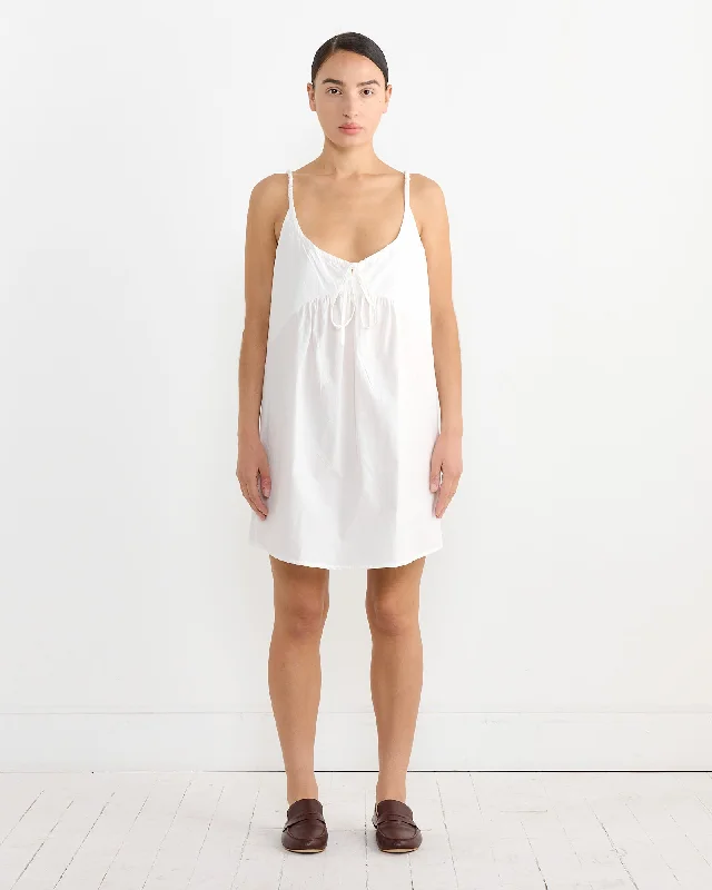 Stylish Basics Double V Dress in White