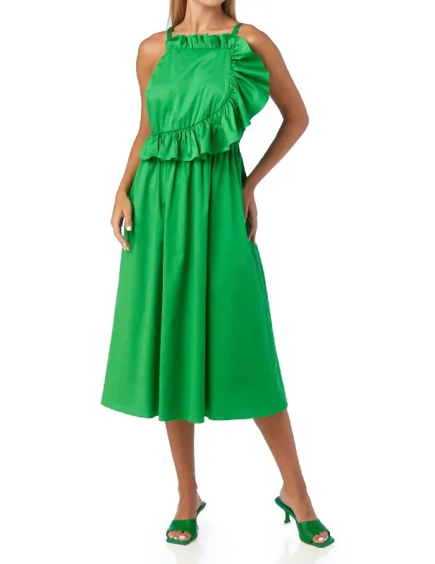 Vibrant Styles Genevieve Dress In Bright Fern