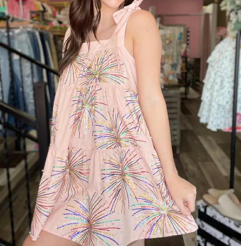 Online Boutiques Best Firework Tie Dress In Pink
