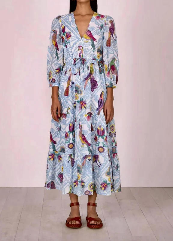 Cool Prices Castor Dress In Folk Floral Sky
