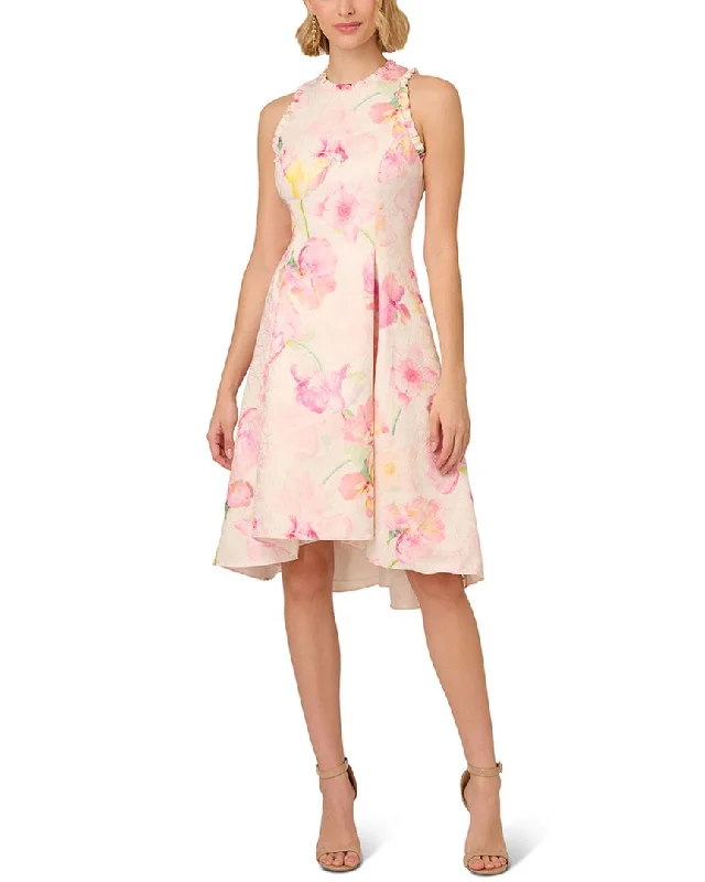 Chic & Modern Sales Adrianna Papell Halter Neck Jacquard High Low Dress