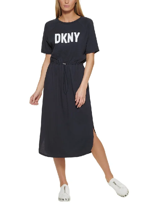 Plus-Size Women's Clothing DKNY Logo Drawstring Dress