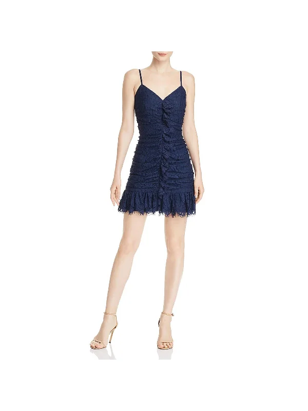 Fashionable Women's Wardrobe Womens Lace Ruched Cocktail Dress
