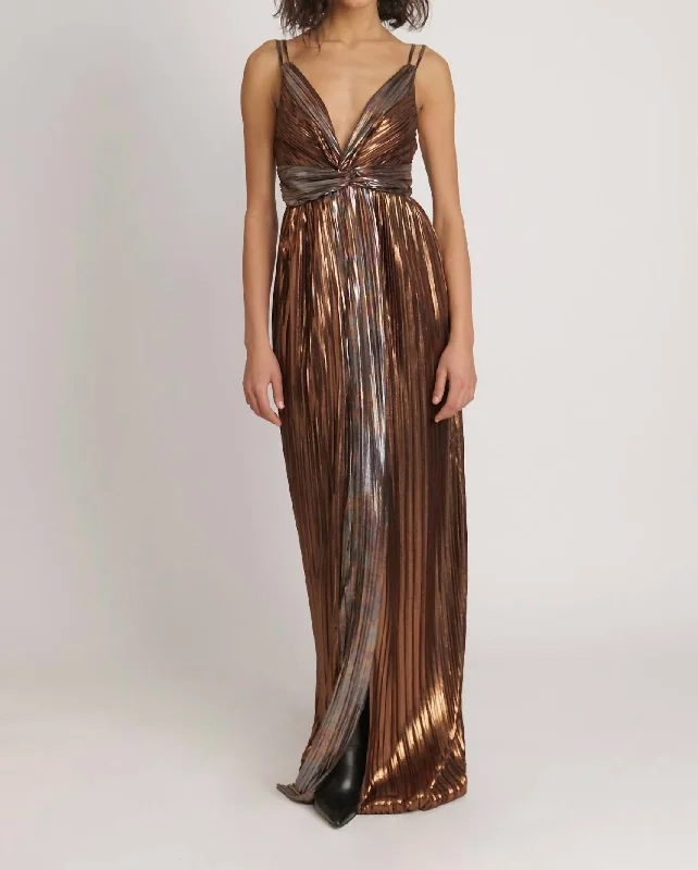 Holiday Glam Naomi Dress In Bronze