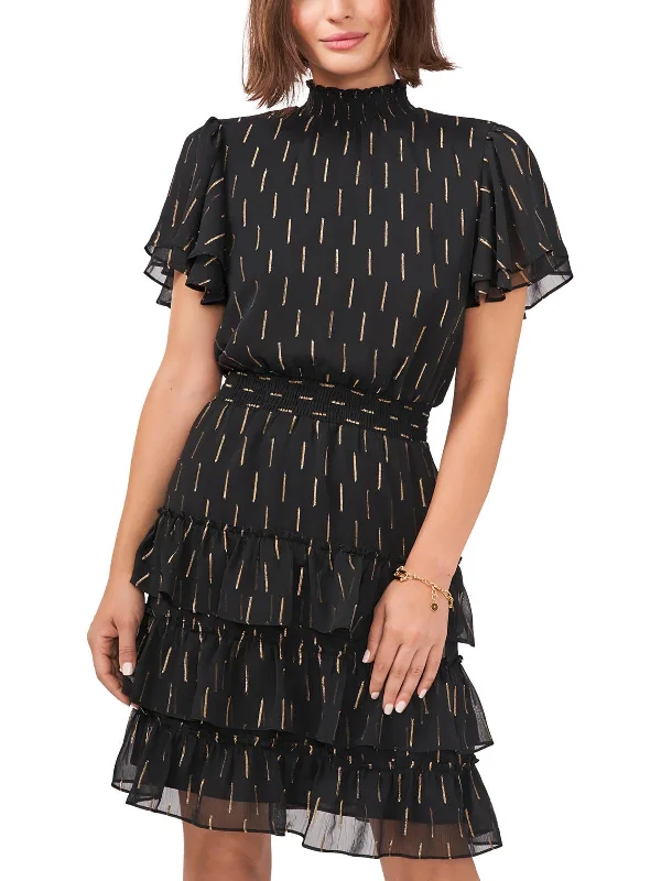 Special Offers You Can't Miss Womens Metallic Knee Fit & Flare Dress
