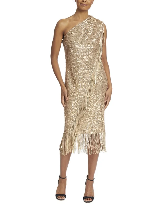 Redefining Women's Style Badgley Mischka Sequin Fringe Cocktail Dress