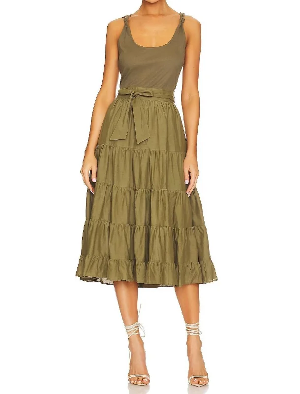 Holiday Sale Samosa Dress In Dark Brushed Olive
