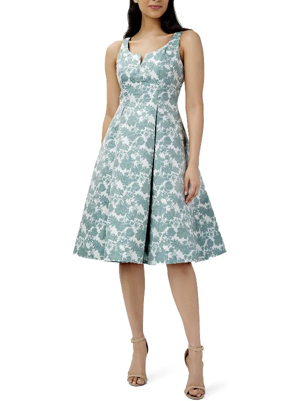 Clothing Sales Womens Jacquard Knee-Length Fit & Flare Dress