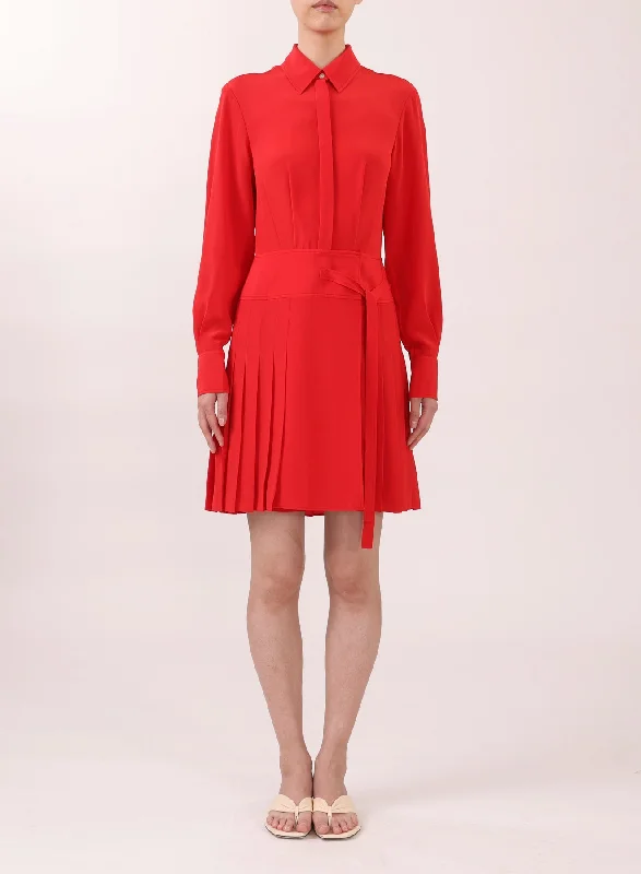Style Upgrade Ls Short Pleated Dress