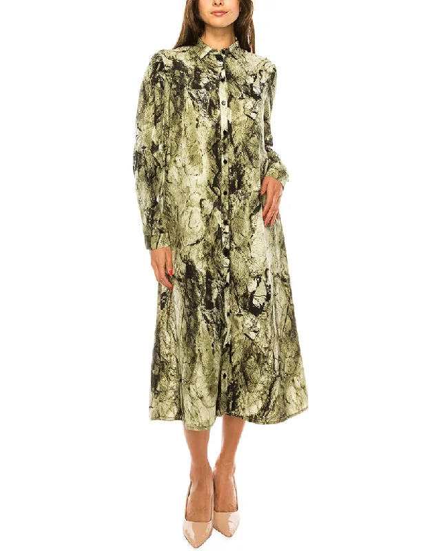 Refresh Your Wardrobe For Less This Weekend YAL New York Printed Button Down Dress