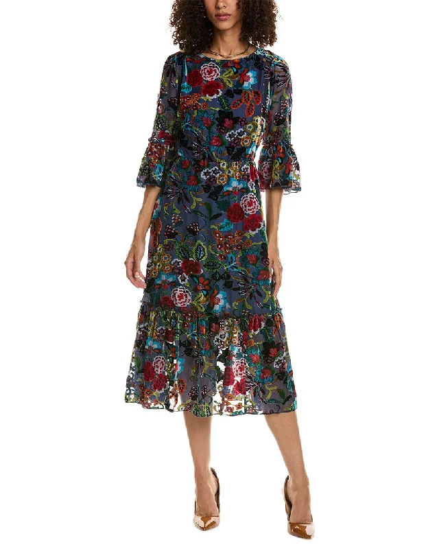 Style Streetwear Johnny Was Minto Burnout Tanya Silk-Blend Dress