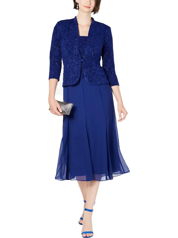 Flash Sales This Week Womens 2PC Glitter Dress With Jacket
