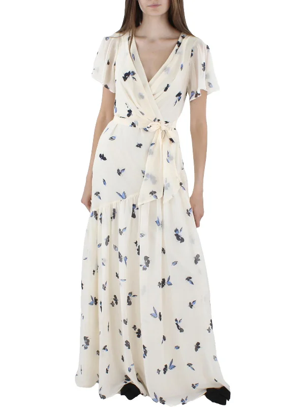 Exclusive Designer Style Deals Womens Crinkled Maxi Fit & Flare Dress